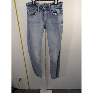 Levis 511 Slim Fit Light Wash Denim Jeans W29 L32 Raw Hem Distressed Mens Womens